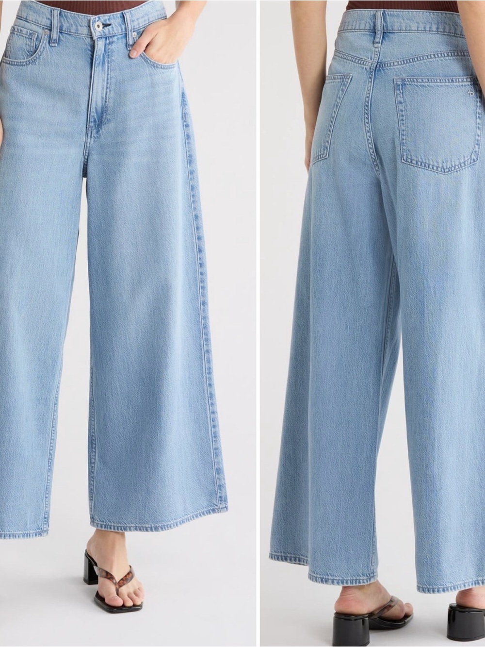 NWT Rag & Bone Serena High Waist Crop Wide Leg Jeans, size 29